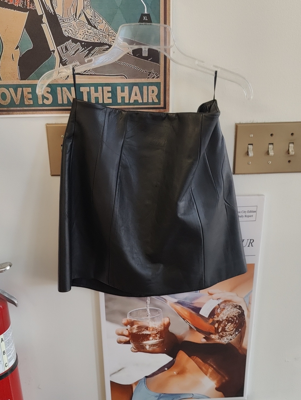 Zara Black Faux Leather Mini Skirt